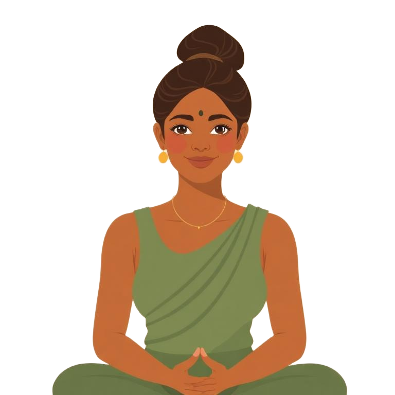 Illustrated portrait of prenatal yoga specialist Yamini